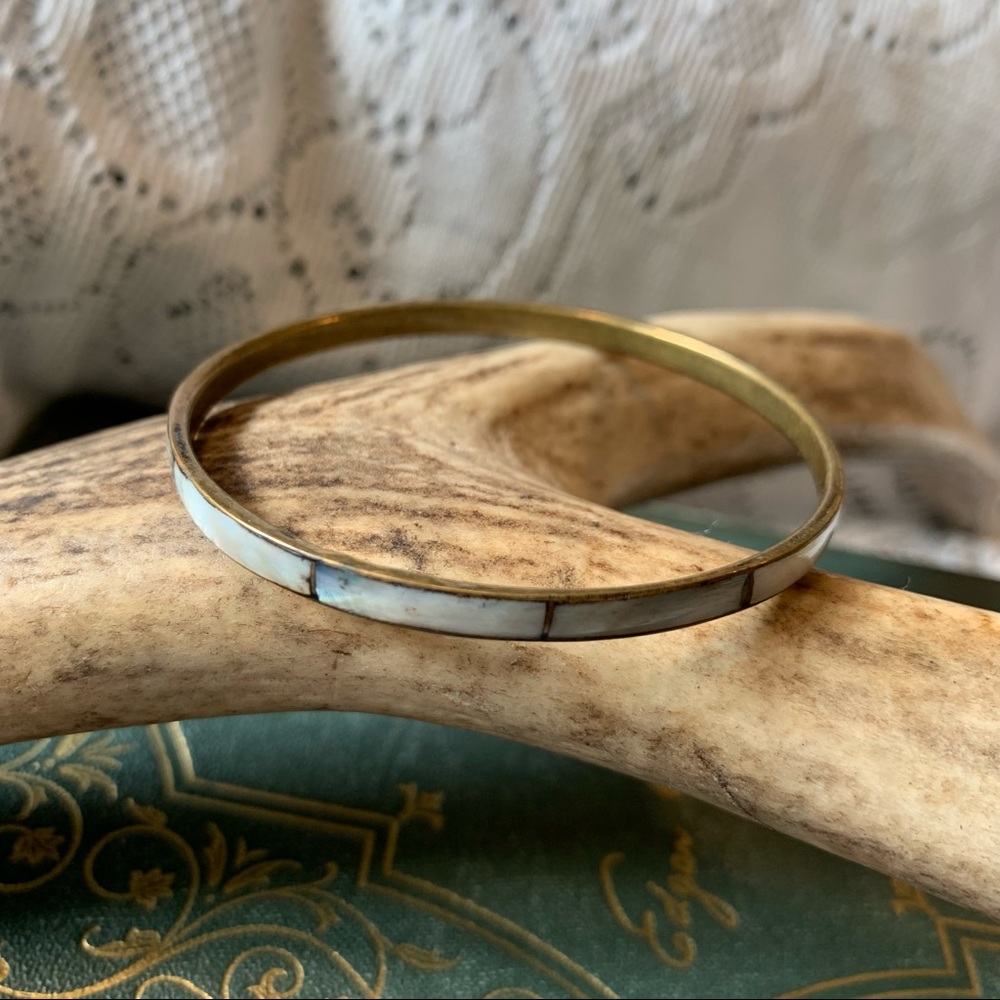 Vintage Mother of Pearl Bangle Bracelet